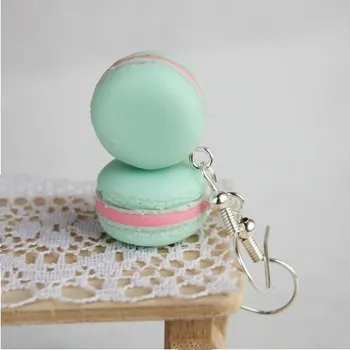 Náušnice CircusMind Náušnice Fimo makronky mint jahodová náplň S0432