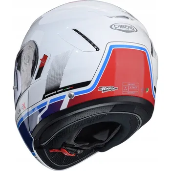 Helma na motorku CABERG MOTOCYKLOVÁ PŘILBA VYKLÁPĚCÍ S OCHRANNÝM SKLEM PINLOCK LEVO X ELITE WHITE BLU XL