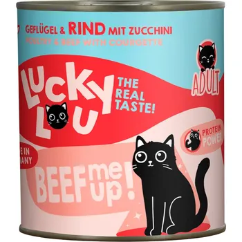 Krmivo pro kočku 2x800g Lucky Lou Adult - drůbež a hovězí
