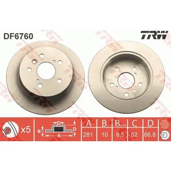 Brzdový kotouč Brzdový kotouč LUCAS DF6760