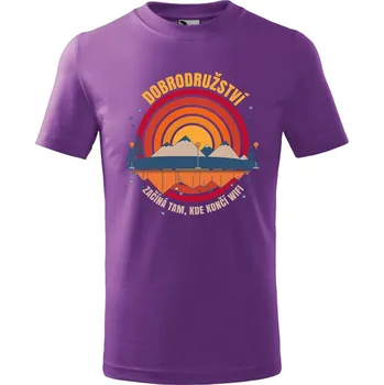 Chlapecké oblečení Dětské tričko s potiskem Dobrodružství wifi Velikost: 110 /4 roky, Barva trička: Fialová