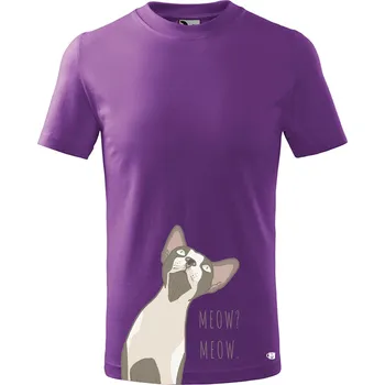 Dětské tričko s potiskem Sphynx Velikost: 158/12 let, Barva trička: Fialová