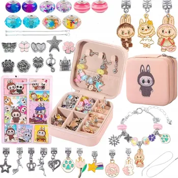 dětská sada na výrobu šperků SADA KORÁLKŮ LABUBU DIY PRO VÝROBU ŠPERKŮ A NÁRAMKŮ PRO DĚTI