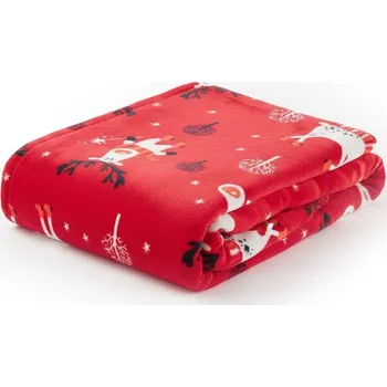 deka Deka vánoční, 200 × 150 cm, Rudolfino červená, 100 % polyester BH-2695