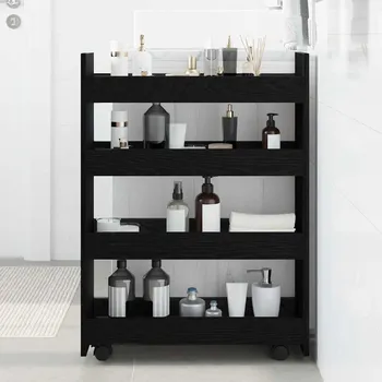 Příborník do zásuvky Úzký úložný vozík Černý dub 60 x 20 x 82 cm kompozitní dřevo