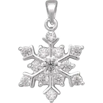 Přívěsek Stříbrný přívěsek se zirkony Ag 1,4 g sněhová vločka