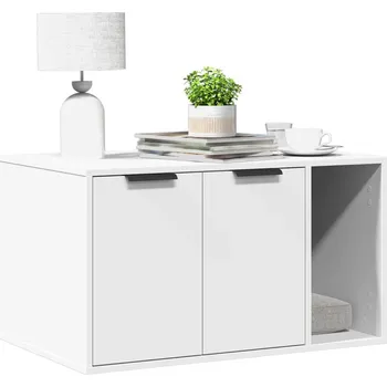 Skříňka na kočičí záchod bílá 80 x 50 x 45 cm kompozitní dřevo