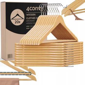 Věšák Šatní ramínko dřevěný 4CONVY javor