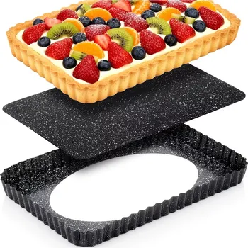 Nádoba na pečení Granitová forma na koláče s vyjímatelným dnem 31,5 × 21,5 × 3 cm