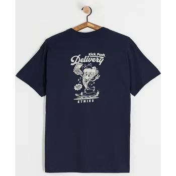 Pánské tričko Etnies Kick Push (navy/tan) M, námořnická modrá