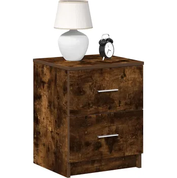 Nábytek Noční stolky 2 ks se 2 zásuvkami kouřový dub 40 x 36 x 50 cm