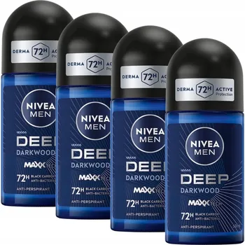 NIVEA MEN Deep Kuličkový antiperspirant pro muže 4*50 ml