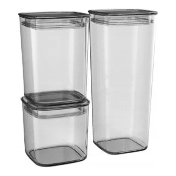 Dóza na potraviny Sada 3 Kuchyňských Dóz na Sypké Potraviny a Koření, Plastové