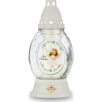 Svíčka HŘBITOVNÍ SVÍČKA LAMPA MAX-POL 1069 ČIŘÁ 26 CM S VYMĚNITELNOU TRADIČNÍ VLOŽKOU