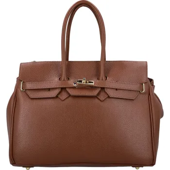 Kabelka Luxusní dámská kožená kabelka do ruky Annalena, hnědá