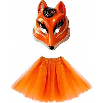 Karnevalový kostým SUPER Sada Liška Kostým TuTu Oranžová 40cm Maska PVC 2ks MK638