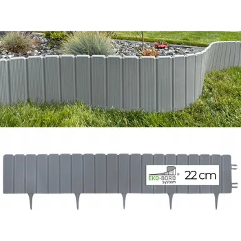 Zahradní obrubník Zahradní lem EKO-Palisáda plast šedá 100 cm x 22 cm