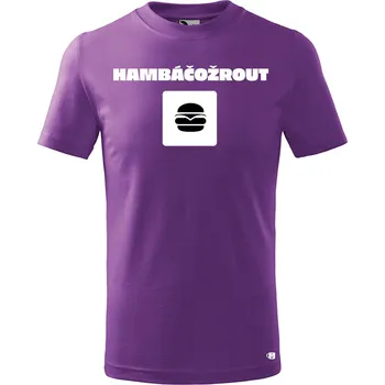 Chlapecké oblečení Dětské tričko s potiskem Hambáčožrout Velikost: 158/12 let, Barva trička: Fialová