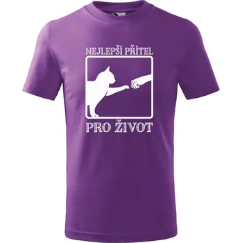 Chlapecké oblečení Dětské tričko s potiskem Nejlepší přítel Velikost: 110 /4 roky, Barva trička: Fialová
