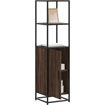 Příborník do zásuvky Skříň highboard hnědý dub 35,5x35x139 cm kompozit a kov
