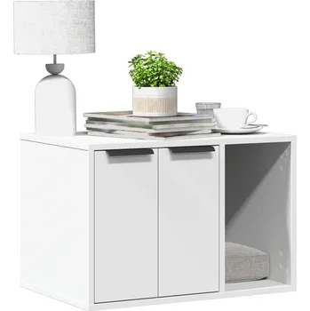 Skříňka na kočičí záchod bílá 60 x 40 x 40 cm kompozitní dřevo