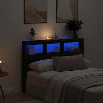 Čelní skříň s LED diodami Dub černý 140x17x102 cm