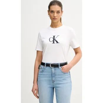 Pánské tričko Bavlněné tričko Calvin Klein Jeans LV044E215G bílá 00X, vel. S