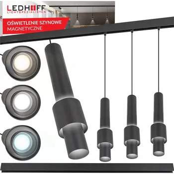 Magnetická lišta LED 1m + 3x závěsné bodové svítidlo 12W S KABELEM, 3 BARVY SVĚTLA