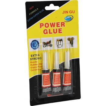 Průmyslové lepidlo Kyanoakrylátové lepidlo bezbarvé 3 g x 3 tuby univerzální