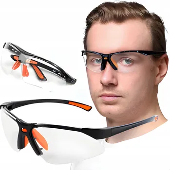 ochranné brýle Ochranné pracovní brýle proti úlomkům, ochranné brýle BOZP, čiré, ultra lehké