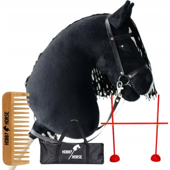 Hobby horsing HOBBY HORSE SADA: KŮŇ NA TYČI A4 + SKOKOVÁ PŘEKÁŽKA 120 CM + HŘEBEN