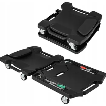 Zahradní lehátko Skládací dílenské lehátko černé