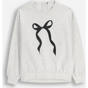 Dívčí mikina Dětská Tepláková Mikina Dívčí Šedá s Mašle Velikost 164 Coccodrillo ZC5