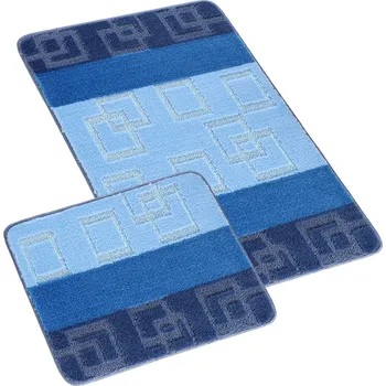 Koupelnová předložka SADA BANY 60x100 + 60x50 cm - bez výkroje Modrá BX11921 - sada 60x100, 60x50 cm