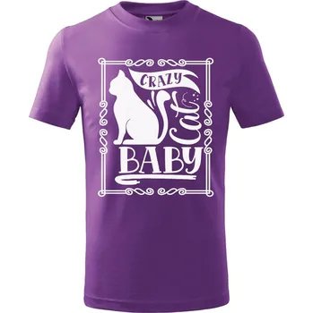 Chlapecké oblečení Dětské tričko s potiskem Cat baby Velikost: 158/12 let, Barva trička: Fialová