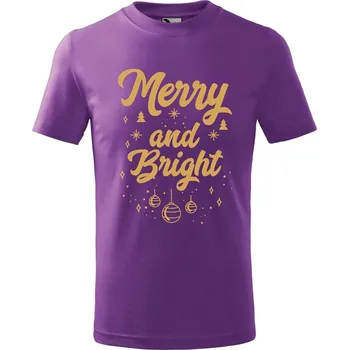 Chlapecké oblečení Dětské tričko Merry and Bright Velikost: 110 /4 roky, Barva trička: Fialová