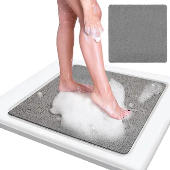 Obraz PROTISKLUZOVÁ PODLOŽKA DO SPRCHOVÉHO KOUTU PVC ŠEDÁ 80x80 cm