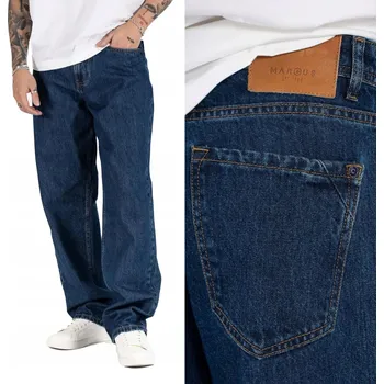 Pánské džíny Pánské džíny Marcus Jason Z Volné Modré Kalhoty W32 L34