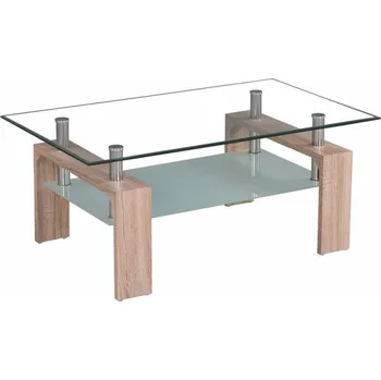 Konferenční stolek Konferenční stolek LIBOR new, dub sonoma, sklo čiré