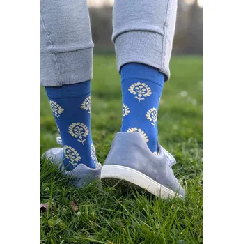 Dámské ponožky Folklorní ponožky Květinka - modrá Velikost: EU 43-46