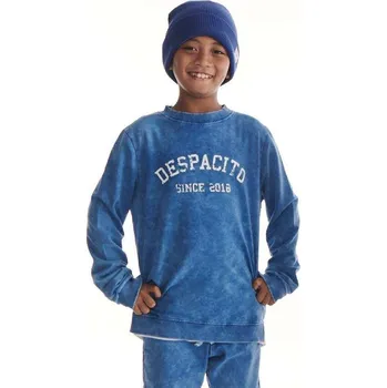 Chlapecká mikina Despacito mikina s nápisem modrá velikost: 104