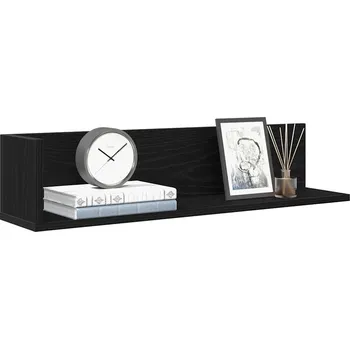 Obývací pokoj Nástěnné police 2 ks černé 75 x 16,5 x 16,5 cm kompozitní dřevo