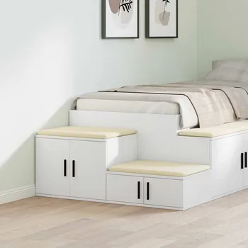 Příborník do zásuvky Úložná skříňka 2 pcs Bílá 118 x 41 x 40 cm kompozitní dřevo