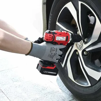 Dílna Pracovní rukavice 24 pcs Šedá a černá 10 / xl Polyester