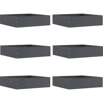 Zahradní obrubník Okraj trávníku 6 pcs Antracit 50 x 50 x 13 cm Ocel