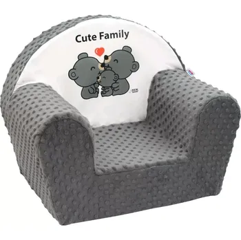 dětské křeslo Dětské křesílko z Minky New Baby Cute Family – šedé