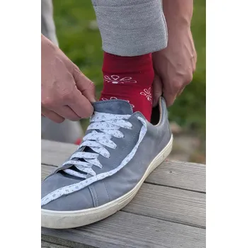 Dámské ponožky Kotníkové folklorní ponožky Květinka - červená Velikost: EU 43-46