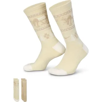 Pánské oblečení Vysoké bavlněné ponožky Nike EVERYDAY PLUS CUSHIONED (2 PAIRS) béžová HV6939-902 - XL | UK 14 | US 15