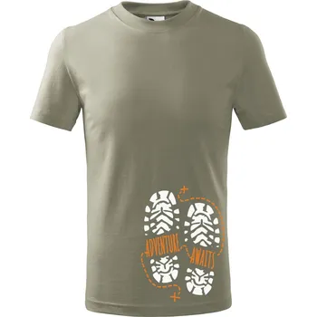 Dětská móda Dětské tričko Adventure awaits Velikost: 134/8 let, Barva trička: Světle khaki