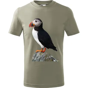 Dětské tričko s potiskem Papuchálek Velikost: 158/12 let, Barva trička: Světle khaki